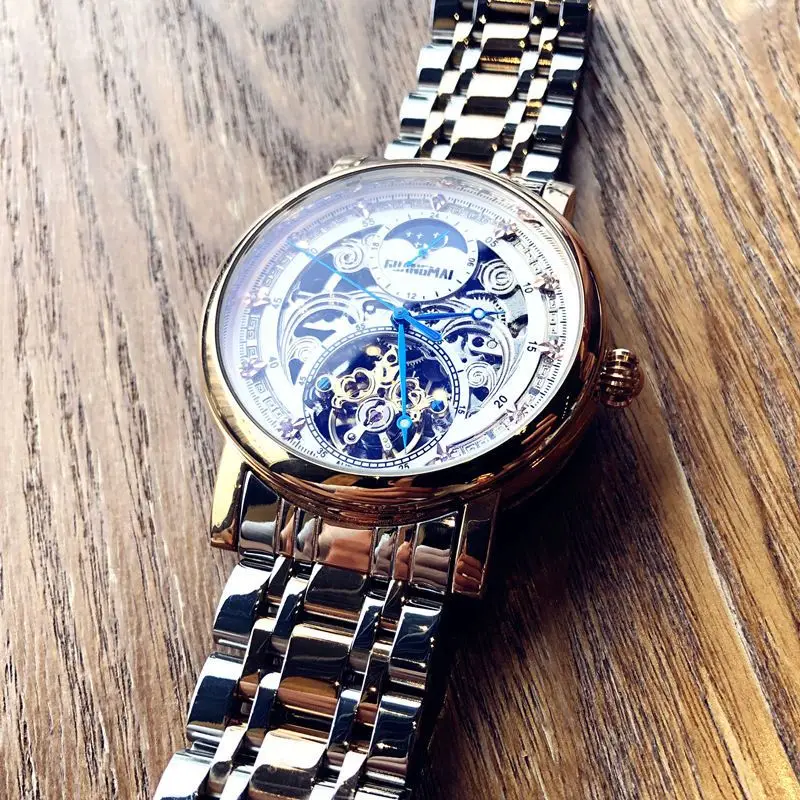 Watch Men's Automatic Mechanical Watch Fashion Business Waterproof Hollow Watch