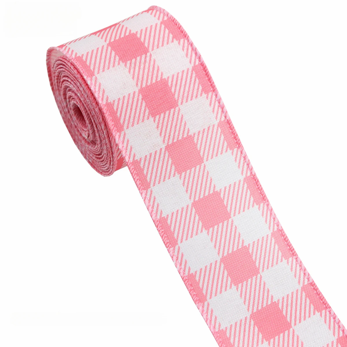Rollo de cinta navideña para envolver regalos, cinta a cuadros rosa para regalo de cumpleaños, lazo para hacer boda