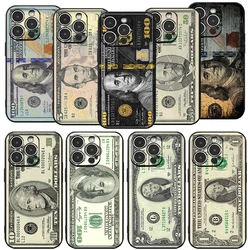 Creative USD Cash Pattern Phone Case for iPhone 17 16 15 14 13 12 11 Pro Max Mini SE 7 8 Plus Air Shockproof Soft Cover Fundas