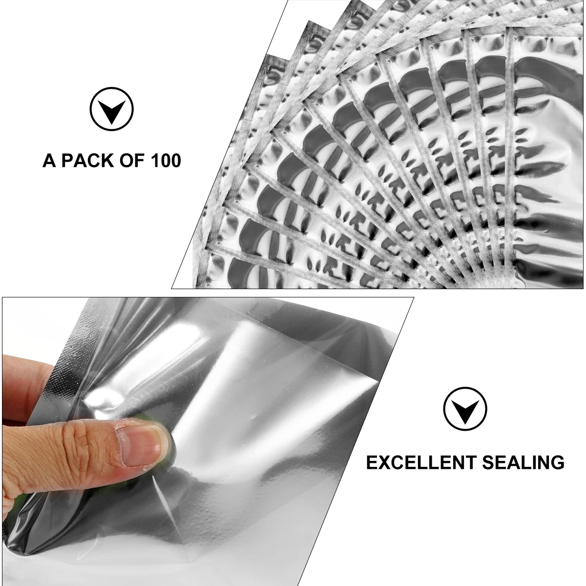 

100pcs Aluminum Foil Bags Waterproof Food Storage Pouches Semitransparent Reusable Packaging For Coffee Nuts Tea Tamper Proof