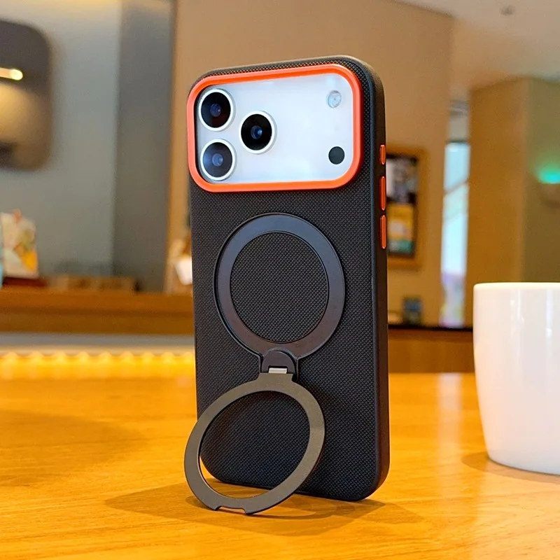 Чехол для телефона с магнитной вращающейся подставкой для Apple 17/16/15 iPhone17Pro 17Promax Gold Armor Защитный чехол