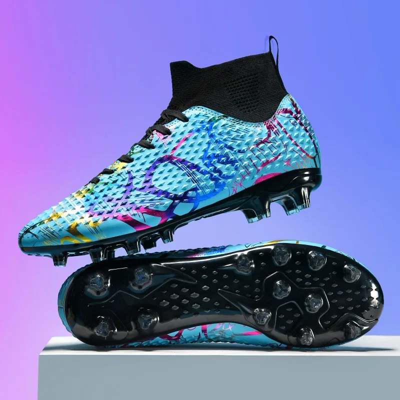 

Профессиональные высокие футбольные бутсы для мужчин, Tf, сломанные ногти, короткие ногти, тренировка искусственной травы, дышащие, противоскользящие