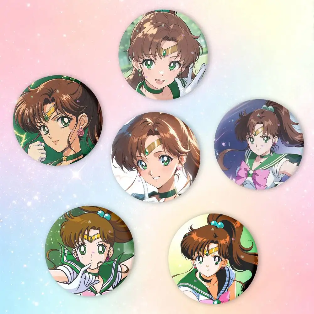 S-Sailor Moon Kino Makoto Brooches Cartoon Badge Pins Backpack Hat Accessories Friend Gift