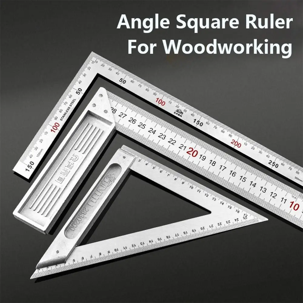 Double Sided Scale Angle Square Ruler Stainless Steel 30/50CM Triangle Ruler Measuring Tool Right Angle Gauge Woodworking