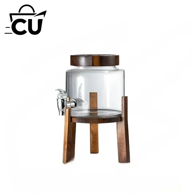 High Quality and Versatile and Gardens - Clear Glass Beverage Dispenser with Natural Acacia Wood Lid
