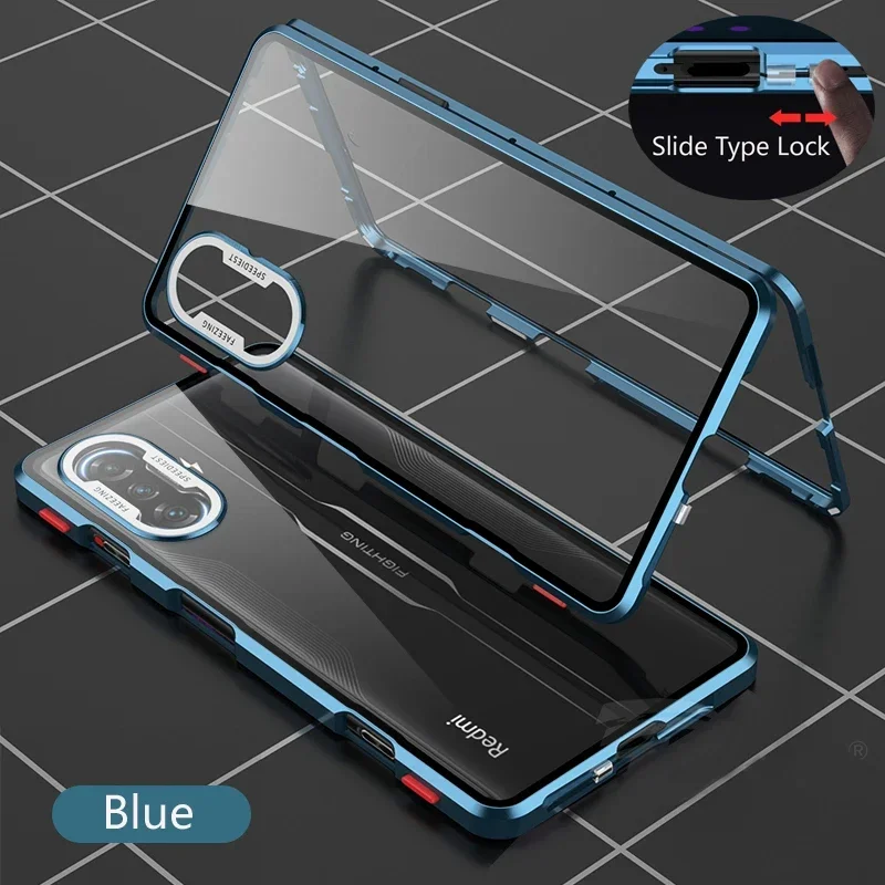 

Металлический двухсторонний стеклянный чехол с защелкой на 360° с полной защитой для XIAOMI Poco F7 Ultra F5 F6 F7 Pro, чехол для телефона с объективом