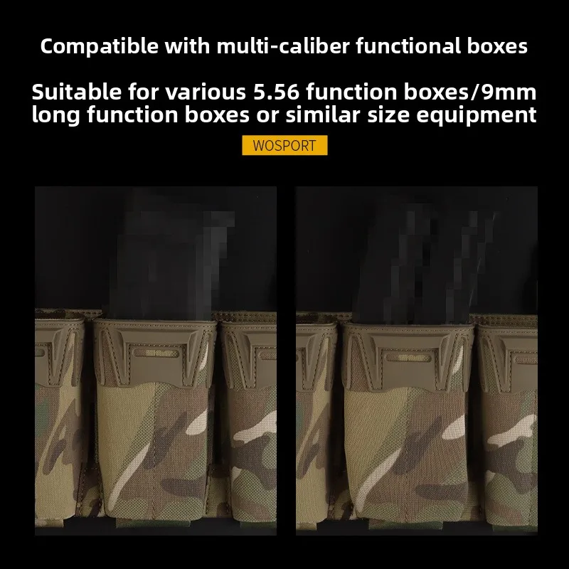 KTriple Multi-Caliber (5.56) Magazine Pouch - Camouflage Tactical Panel for Outdoor Shooting Training Enthusiasts