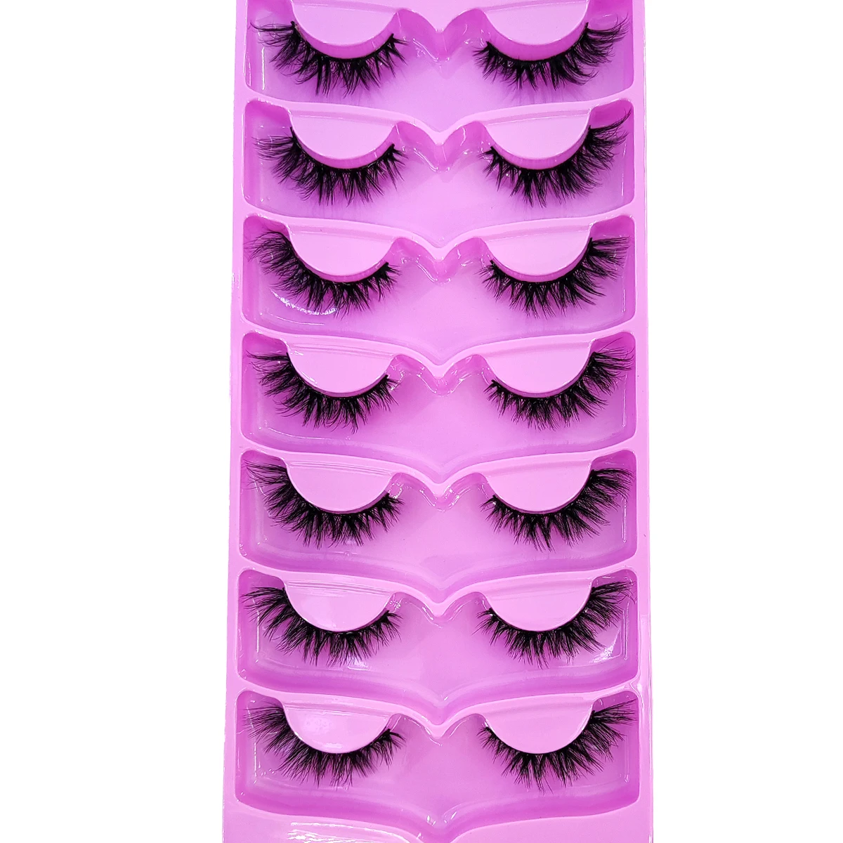 HBZGTLAD new 7 pairs of 3D mink eyelashes cross messy loose false eyelashes custom box Wispy fluffy natural curly soft cat eyela
