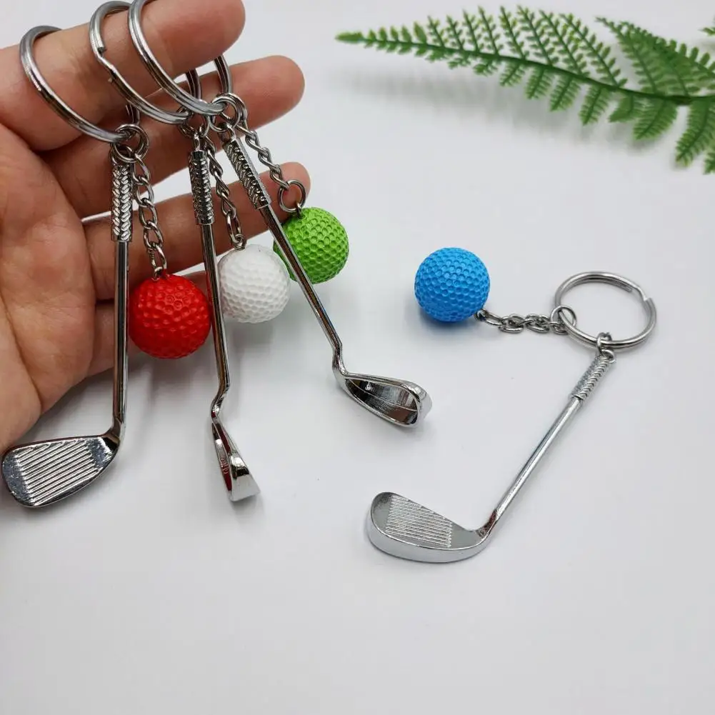 Sports Keychain Ball Simulation Golf Smooth Surface Keyring Pendant Toy Easy Installation Key Holder for Handbag Car