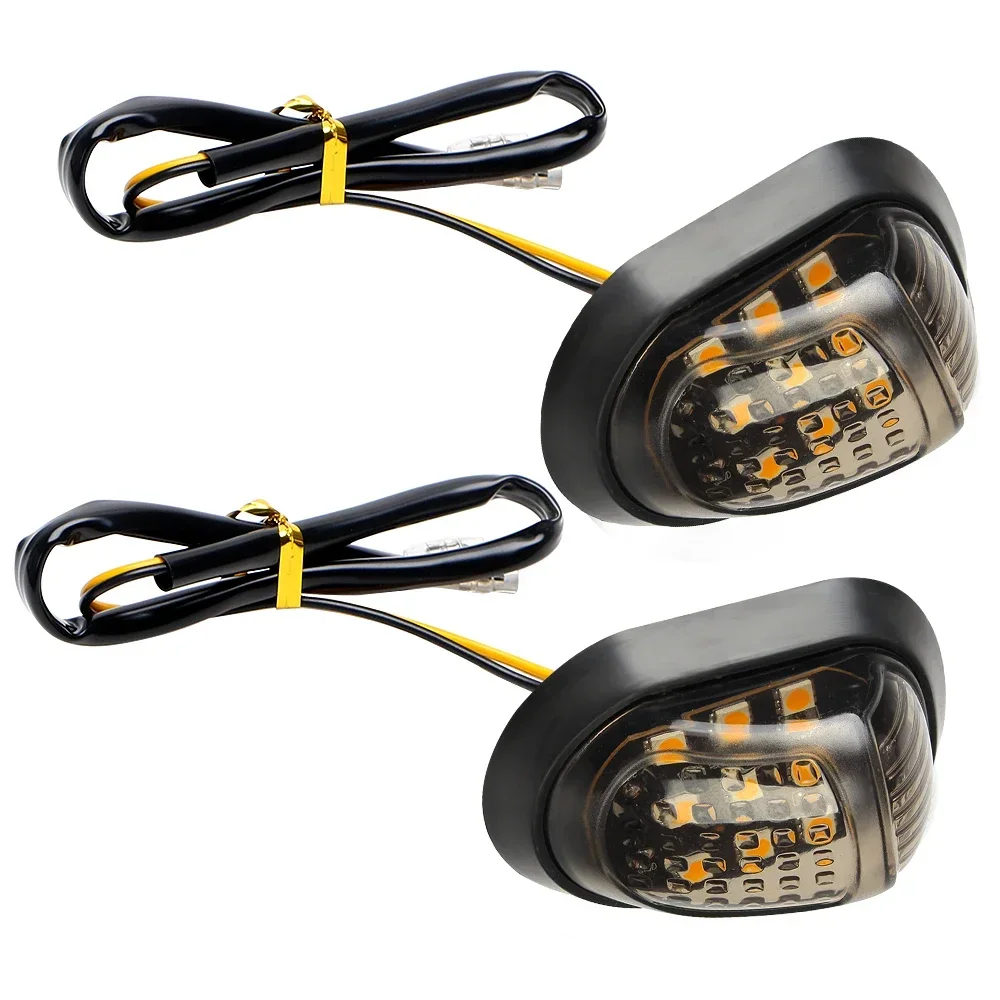 2pcs 12V Motorcycle Turn Signals A Pair 9 LED Motorbike Indicators Blinker Yellow Lighting Flasher Piranha Turn Signal Light