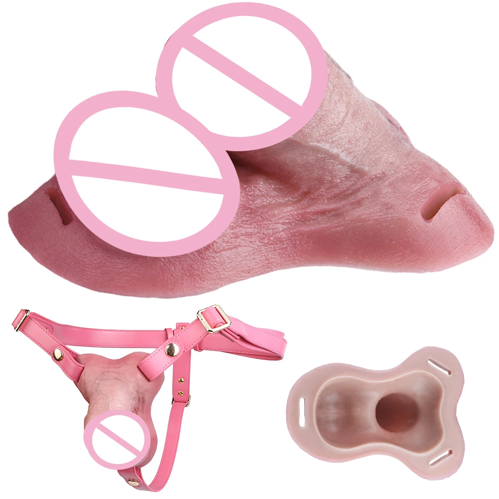 ORALSX Silicone Strap On Dildo Realistic Male Chastity Cage Device With Urethral Opening Skin Touch Penis Sleeve BDSM Sex Toy