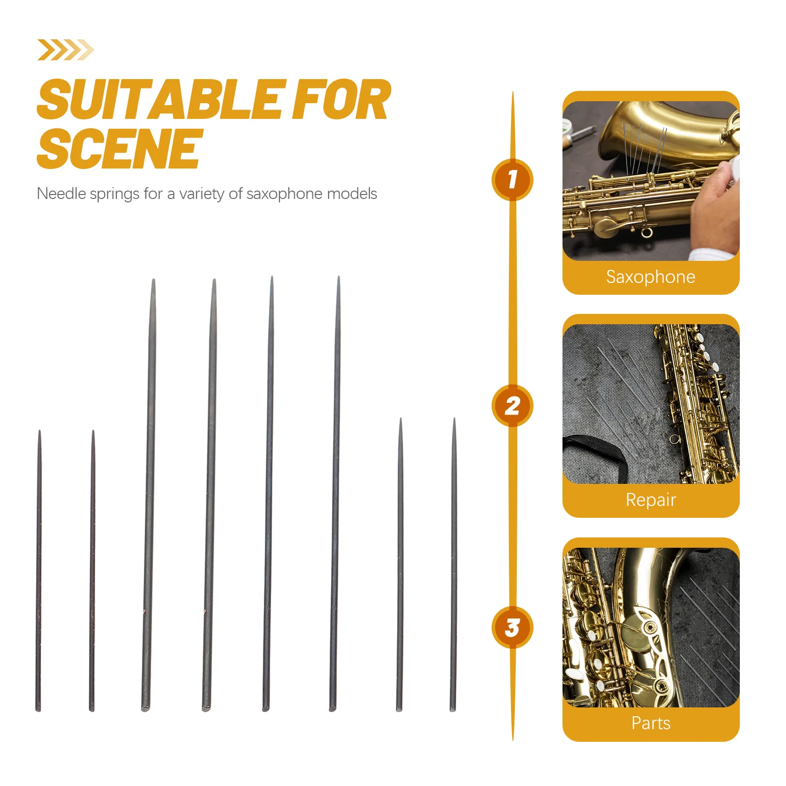 

8Pcs Saxophone Needle Springs High-Quality Musical Instrument Parts Compact and Lightweight for Easy Carry and Use