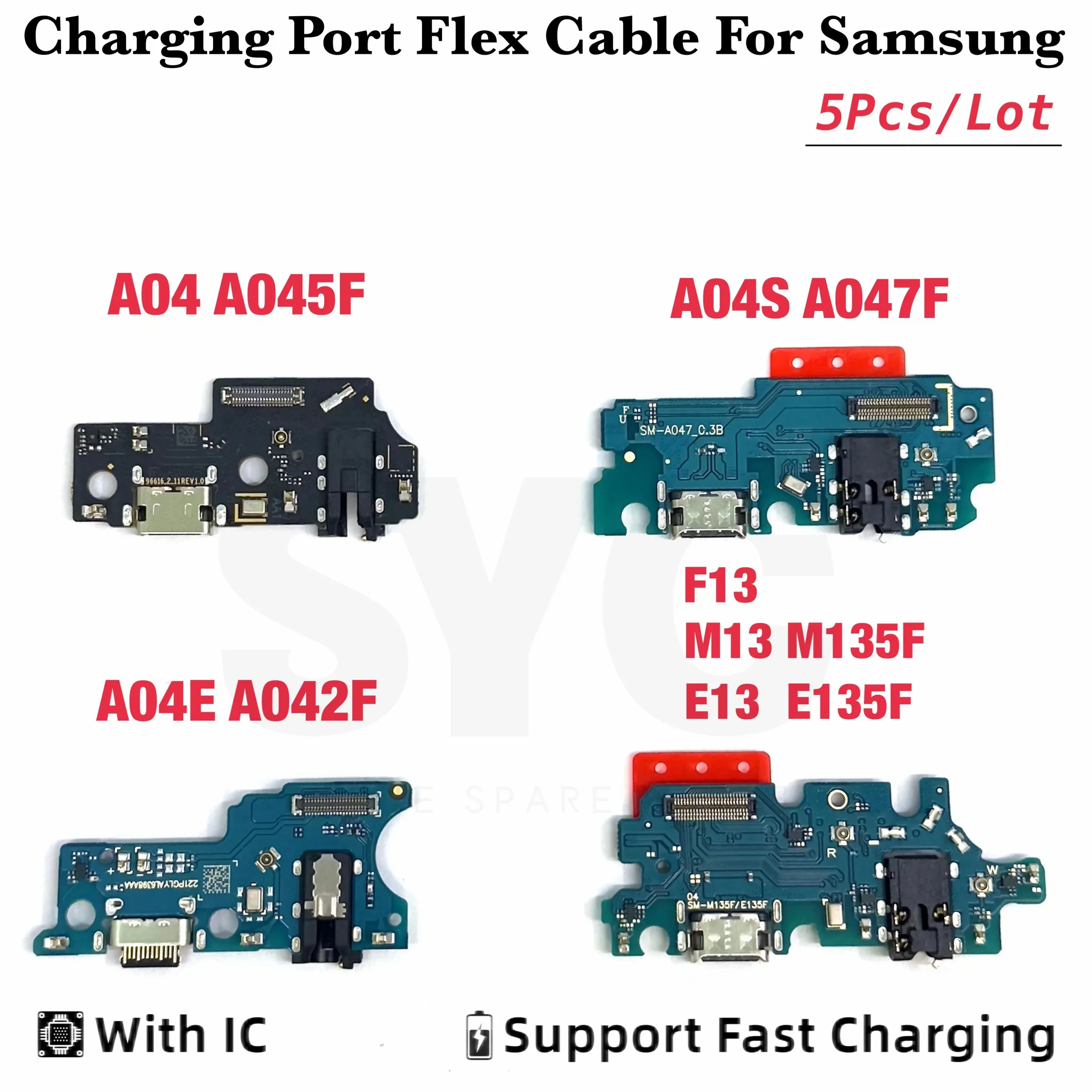 5PCS Good quality USB Charging Port Dock Board Connector Main Motherboard Flex Cable For Samsung A04 A045F A04S A047F