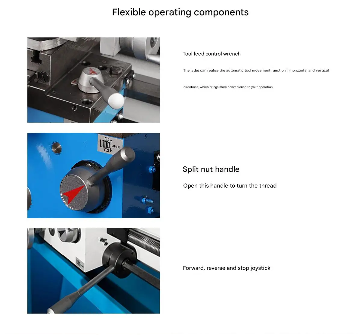 Torno multifuncional pequeño, totalmente de engranaje metálico, torno de banco de velocidad Variable, máquina de doble palanca de grado Industrial