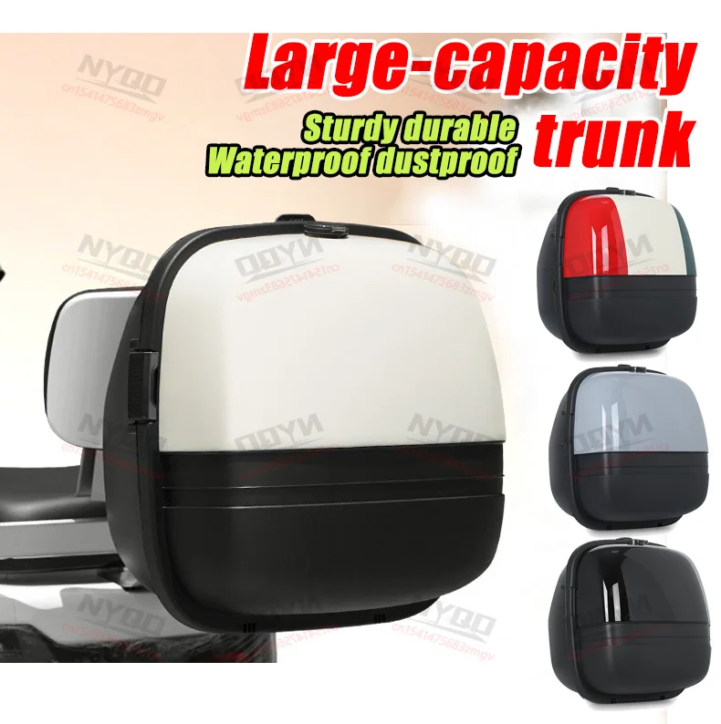 

Universal Motorcycle Trunk Motorcycle Tail Box ABS Solid Durable Helmet Storage Organizer with Install Accessories