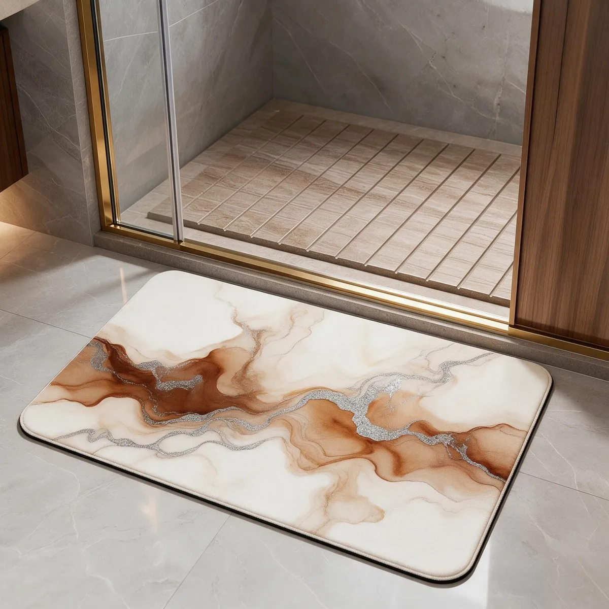 Tappetino da bagno quadrato in flanella, morbido, spesso e antiscivolo, ideale per il bagno, il WC e l’ingresso.