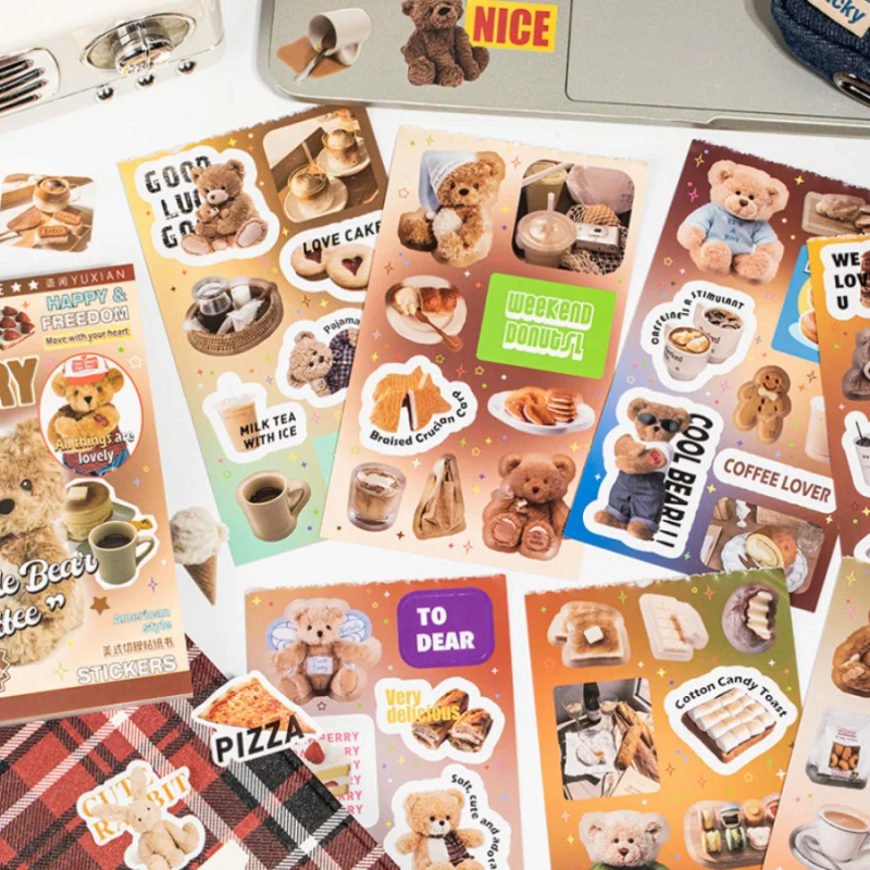 20 Sheets DIY Sticker Student Hand Account Make Photo Frame Scrapbook Glass Bottle Notebook Book Decoration Sticker Stationery