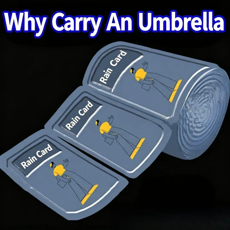 Portable Card Type Disposable Raincoat Full Body Waterproof Rain Poncho for Outdoor Travel Amusement Park