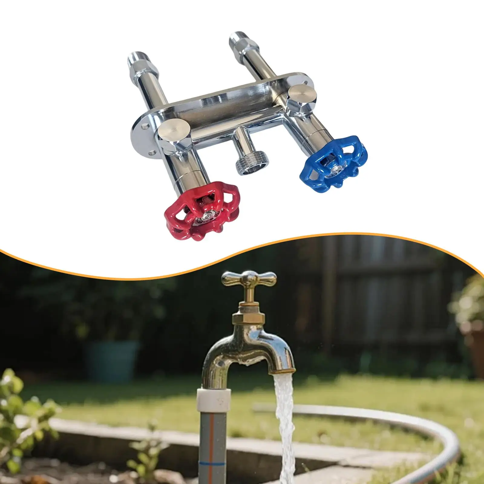 4 Inch Freezeless Outdoor Faucet Copper Hot and Cold Water Spigot MIP Hose Bib Wall Sillcock for Garden Winter Use