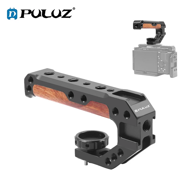 PULUZ Деревянная верхняя ручка для камеры Клетка для кроликов Расширительные аксессуары 1/4 и 3/8 дюйма Отверстие для винта с 3-мя креплениями для холодного башмака Ручка для камеры PULUZ Деревянная верхняя ручка для камеры Клетка для кроликов Расширительные аксессуары 1/4 и 3/8 дюйма Отверстие для винта с 3-мя креплениями для холодного башмака Ручка для камеры