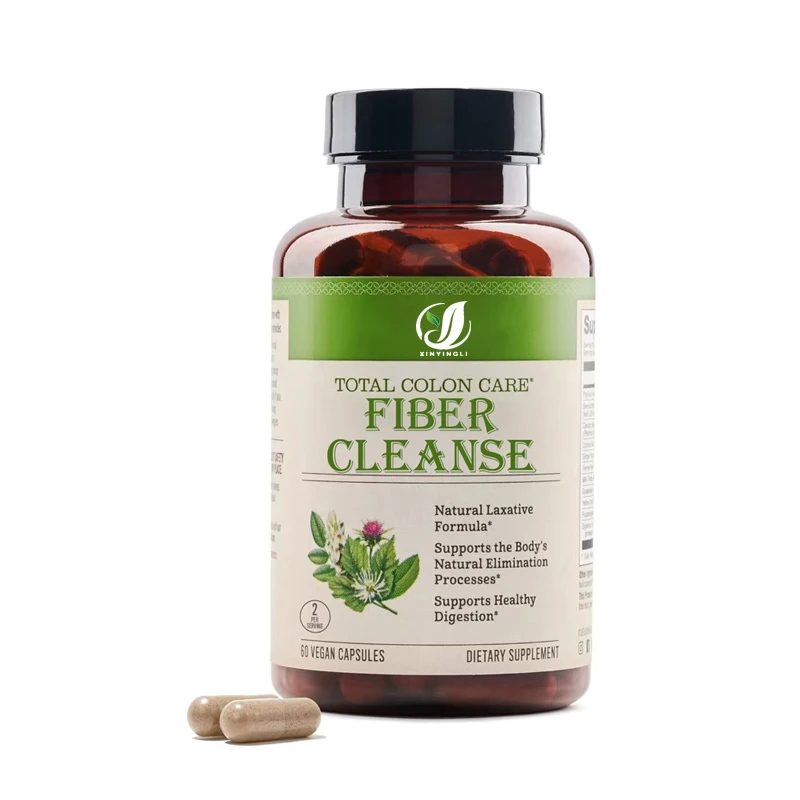 Fiber Cleansing, Containing Prebiotics and Digestive Enzymes, for Healthy Elimination, Weight and Intestinal Health, 60 Capsules