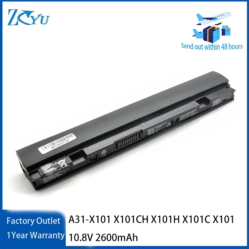 A31-X101 Laptop Battery for Asus Eee PC X101CH X101H X101C X101 10.8V 2600mAh