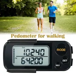 1PC Pedometer Step Walking 3D Digital Pedometers Steps Counter Electronic Watch Miles Stopwatch Exercise Step Pocket Women Z0K4