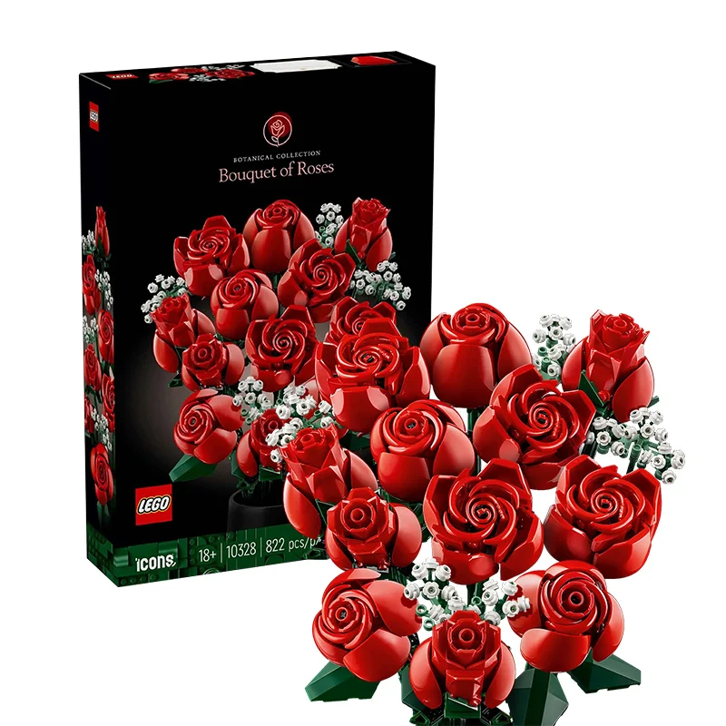 

Lego building blocks, rose bouquets, bonsai, plants, desktop decoration, model bricks, romantic DIY home toys, children's gifts