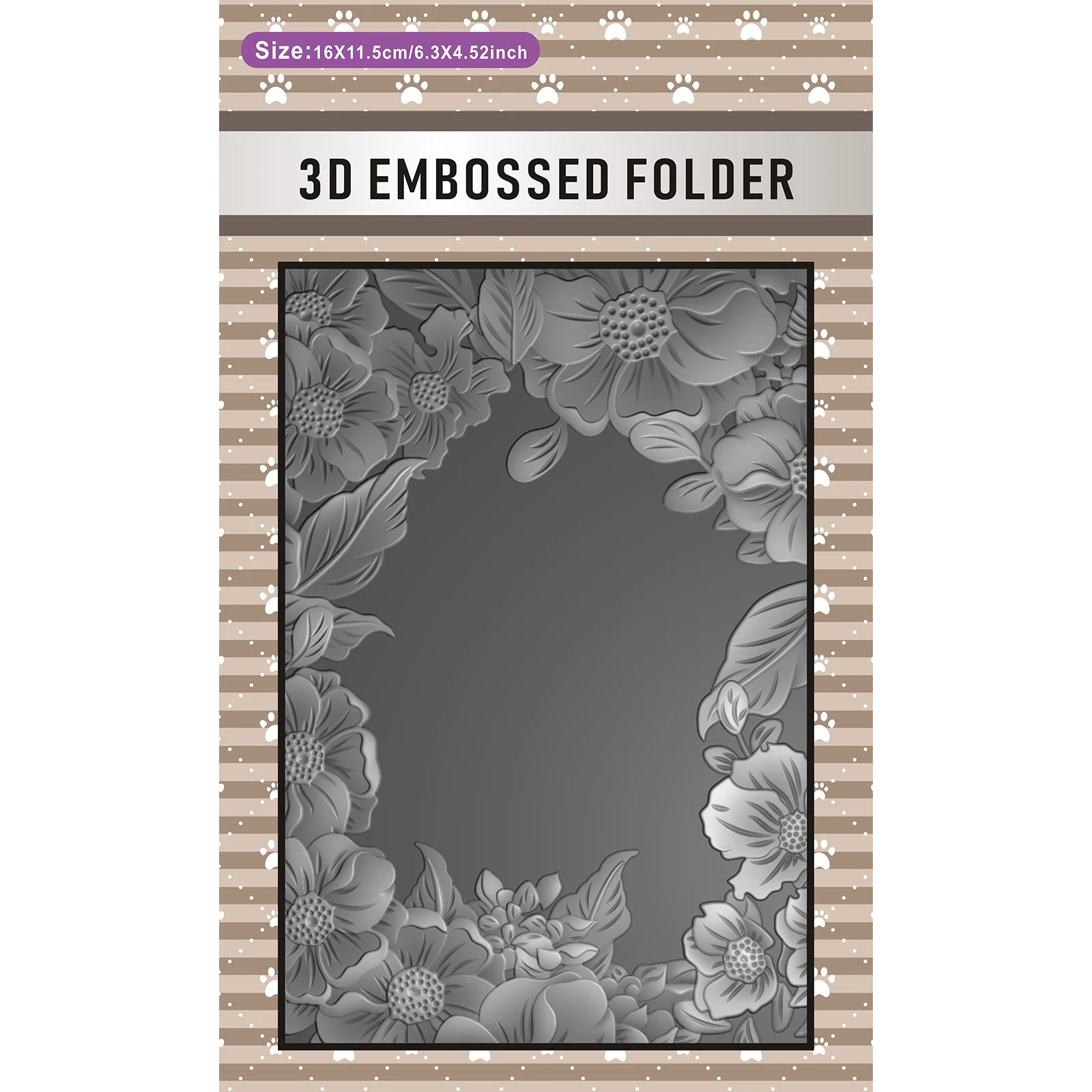 3D Embossed Folder - Flower Frame White Design Ideal for DIY Card Making and Scrapbook Making, Durable Plastic, Easy to Use to C