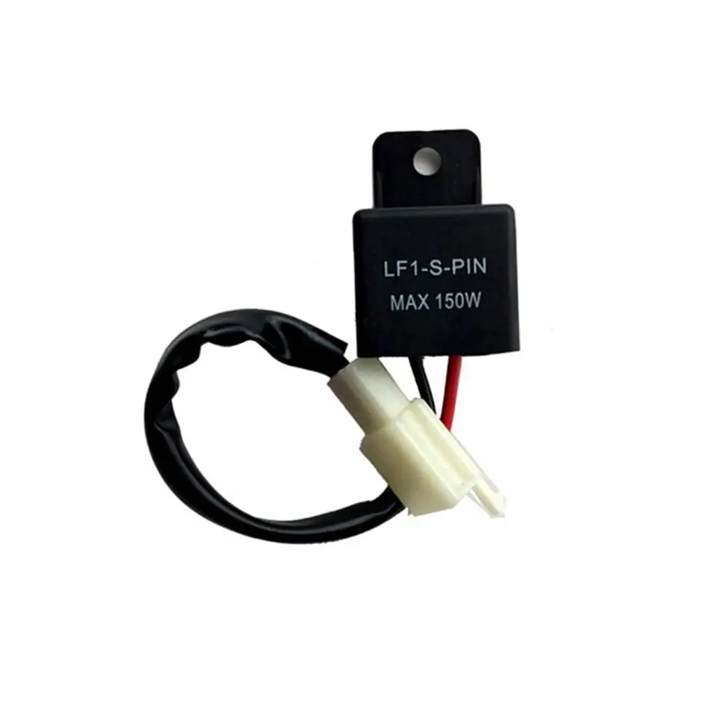 Electronic LED Flasher Two Pin Light Blinker Relay Black Waterproof Component for Motorcycle Turn Indicator