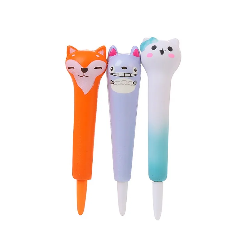 Novelty Cartoon Stress Relieve Squishy Gel Pen Squeeze Foam Pen Cute School Office Supplies Gift Stationery