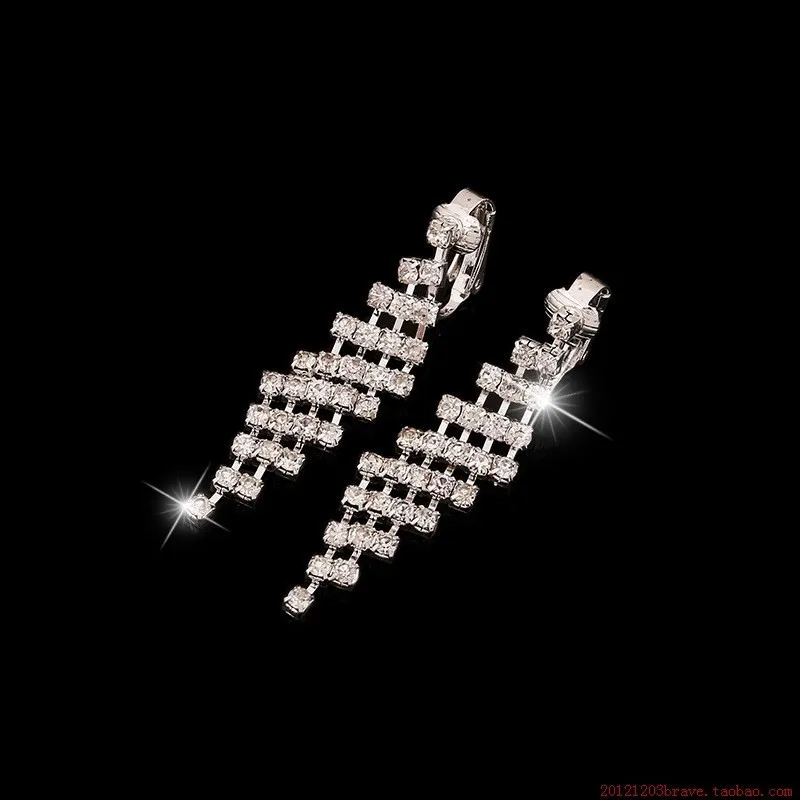 European and American foreign trade fashion full diamond women's necklace earrings set, cross-border bridal jewelry necklace