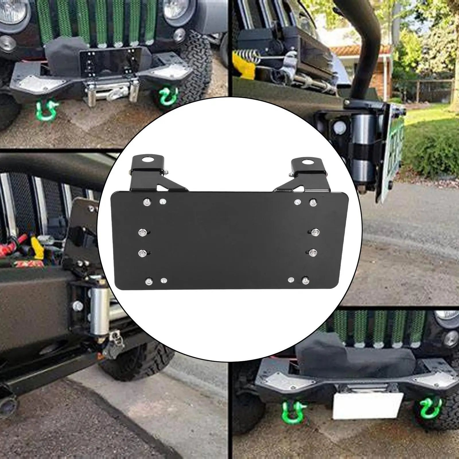 License Plate Mount Metal Accessory Flip up for Winch Roller Fairlead Spare Parts 30.5x15cm Sturdy