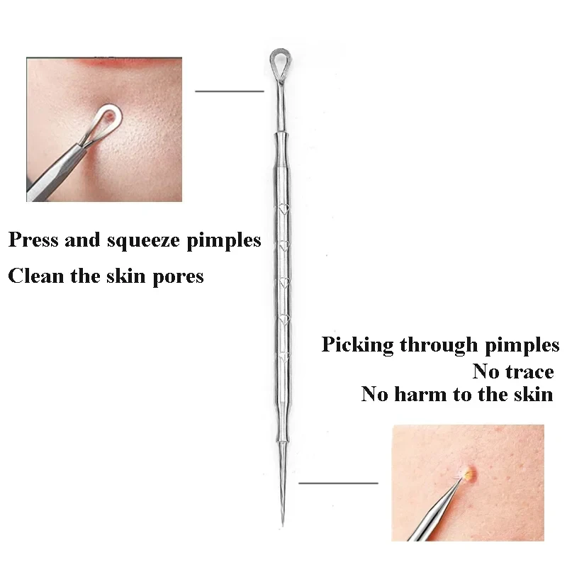 Blackhead Acne Removing Needle Pimple Remover Popper Tool Whitehead Popping Zit,Nose Face Blemish Extractor Skin Cleaning Tool