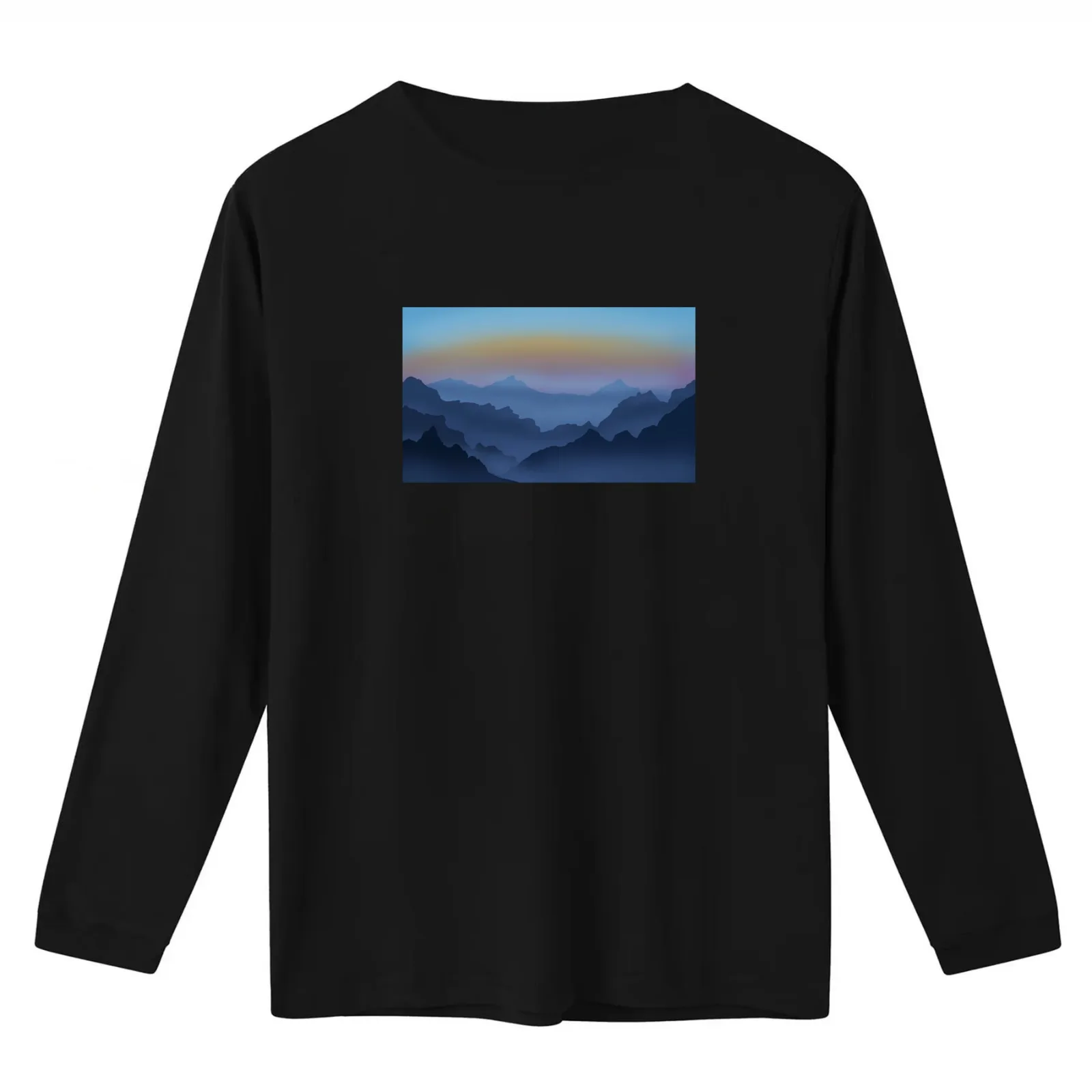 Misty Mountains T-Shirt Summer Casual Cotton Tee Oversized Streetwear Tops Vintage Graphic Print Loose Fit Short Sleeve