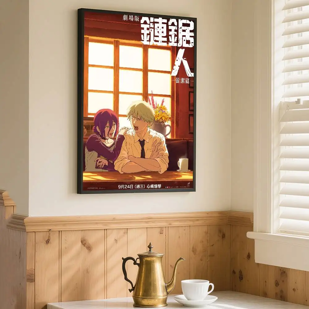 جديد الرسوم المتحركة C-منشار M-Man Reze قوس المشارك ذاتية اللصق الفن ورق مقاوم للماء ملصق مقهى بار غرفة جدار ديكور