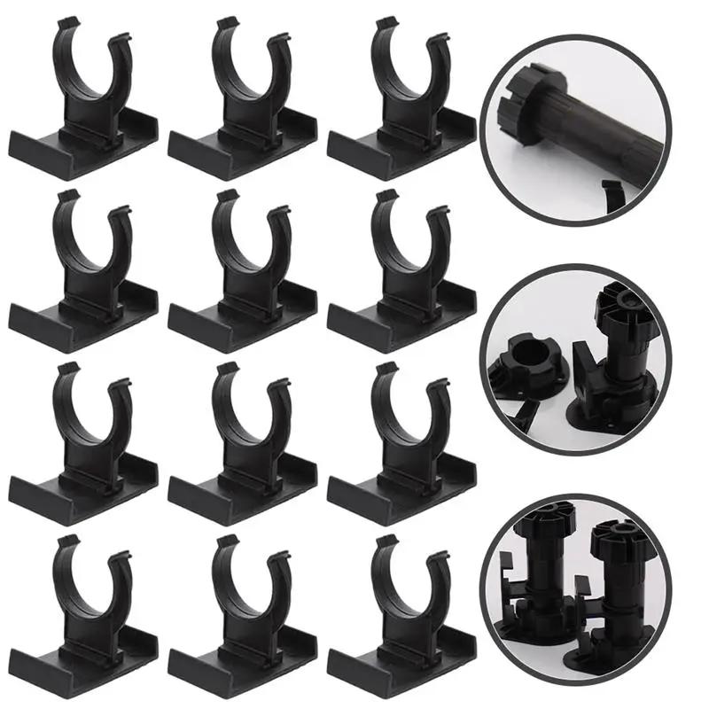 12pcs  Plastic Kitchen Leg Plinth Clip Furniture Leveler Chairs Raiser Retainer Replacement Plinth Clamp Cabinet Leveler Clips