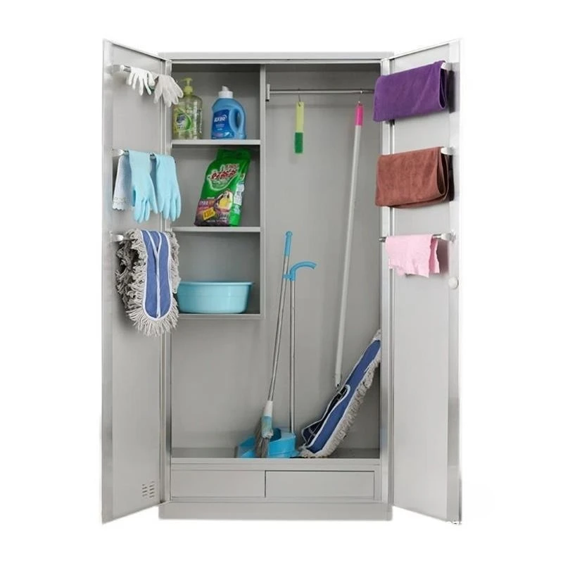 

School stainless steel cleaning cabinet storage tools household locker rust-proof cabinet locker mop cleaning cabinet