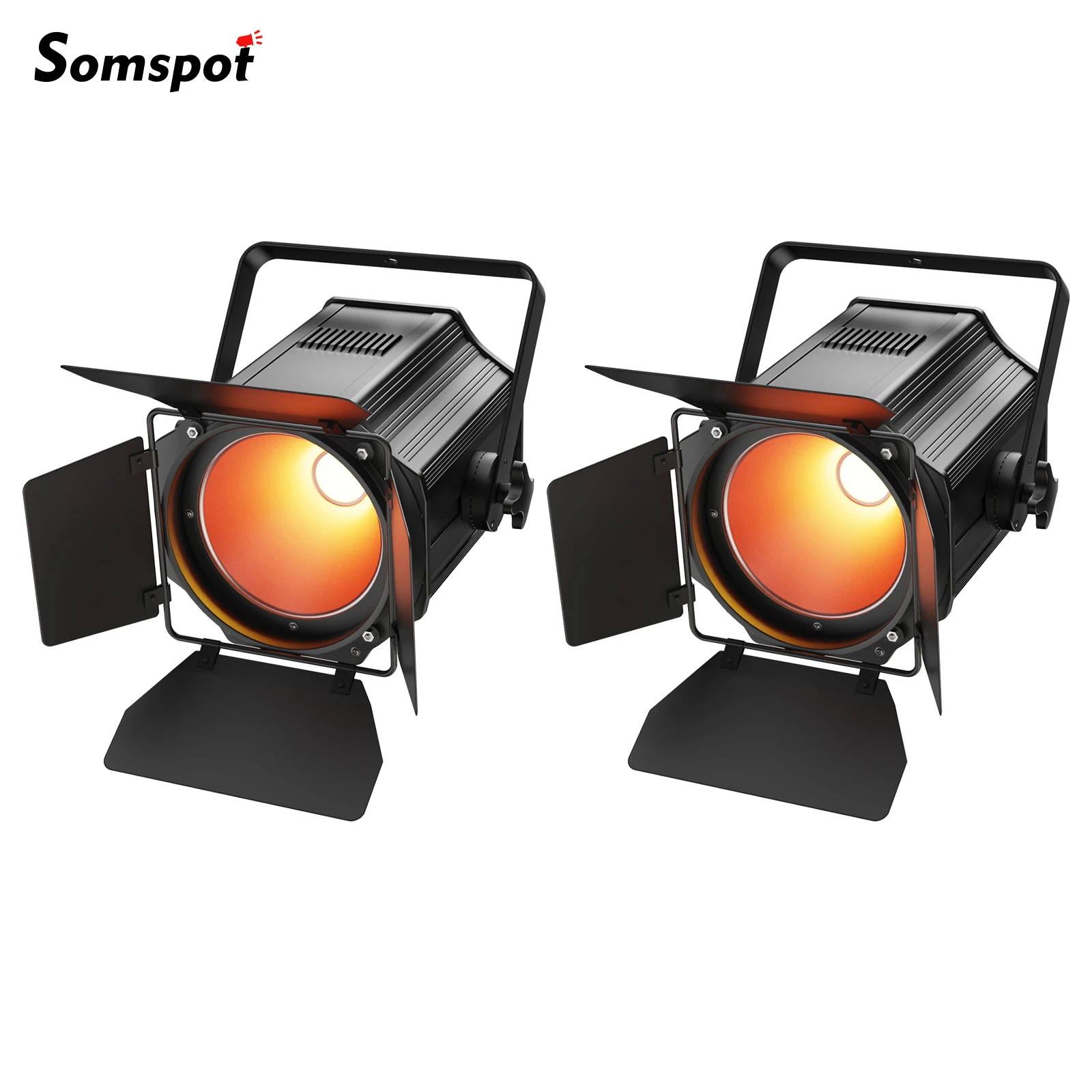 Somspot 200W 6-in-1 RGBWA+UV COB Par Lights DMX512 Stage Light Effect Projector for Disco Party Concert Church Wedding, 2PCS/SET