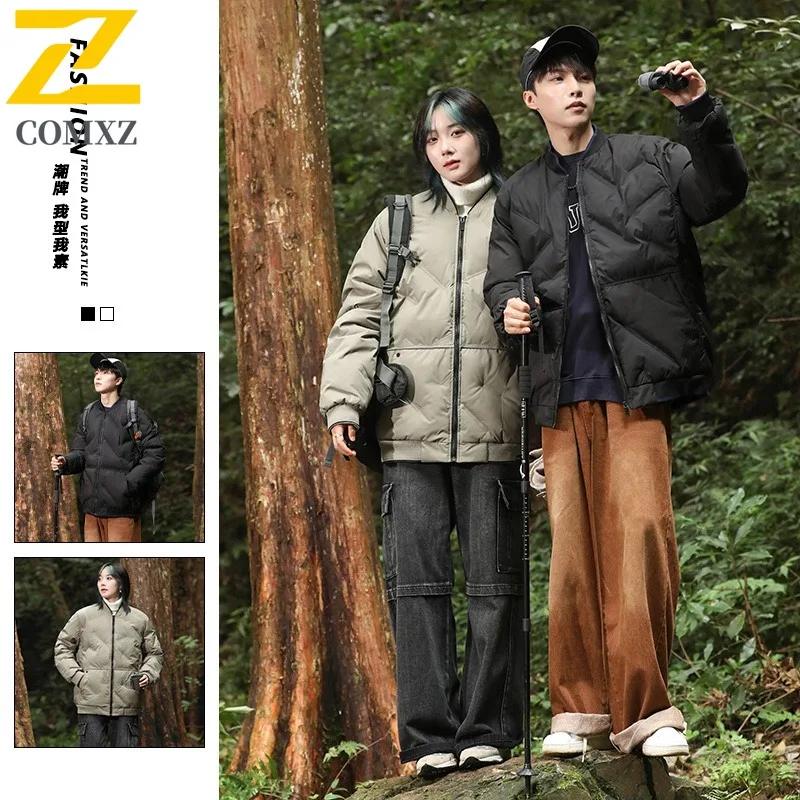 COMXZ 2025 Autumn Winter Plus Size Mens Cotton Jacket M 8XL Baseball Collar Puffer Coat Outwear tactics lightweight windbreaker