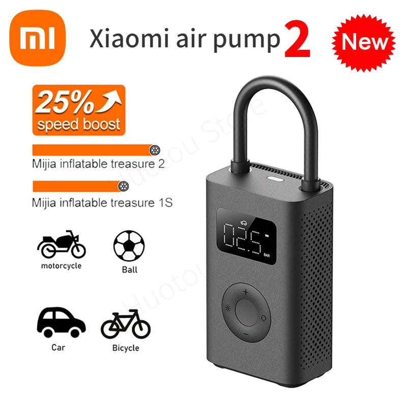 

Xiaomi Mijia Air Pump 2 Portable Universal Electric Air Compressor Tire Sensor Mi Inflatable Treasure for Soccer Motorcycle Car