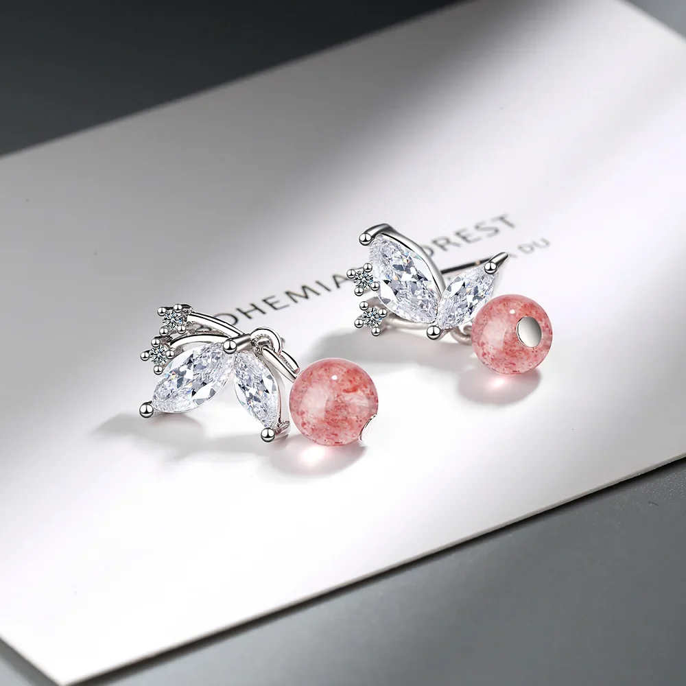 

Cute Female 925 Sterling SIlver Butterfly Flower CZ Zircon Crystal Stud Earrings Pendientes Oorbellen Boucle D'oreille Gift