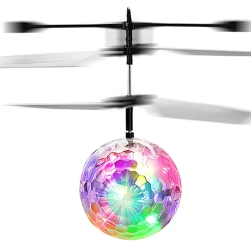 1Pc Kolorowy Mini Drone Lśniący LED Drone Latająca Kula Helikopter Światło Kryształowa Kula Indukcyjny Quadcopter Samolot Dzieci Zabawki