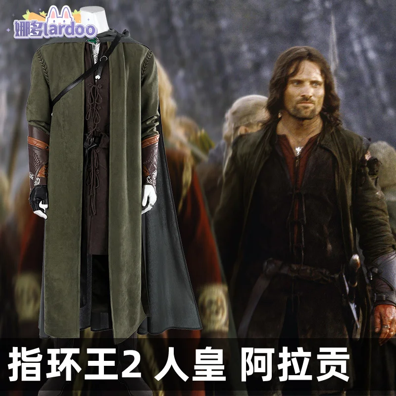 Lord of the Rings Aragorn Cosplay Costume Strider Estel Thorongil The Two Towers Outfit Full Set Halloween Dress Custom Size