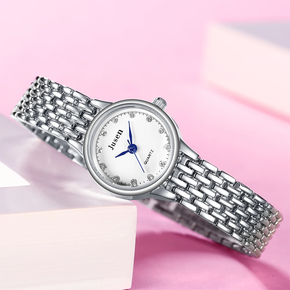 

fashion rhinestone small dial bracelet steel women quartz watch