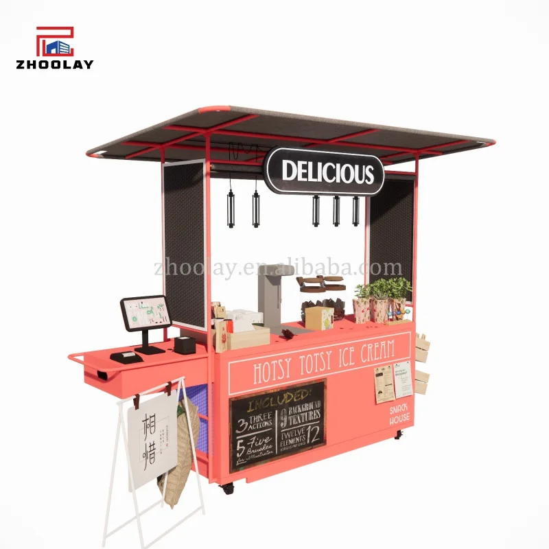 custom.Selling Cart With Wheels Sweets Candy Cart Cart Food Stand Food Cartmobile Business Metal Shop view 2