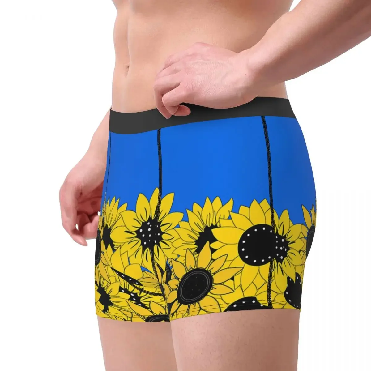 Sunflowers And Blue The Colors Of  Flag Underpants Breathbale Panties Man Underwear Comfortable Shorts Boxer Briefs