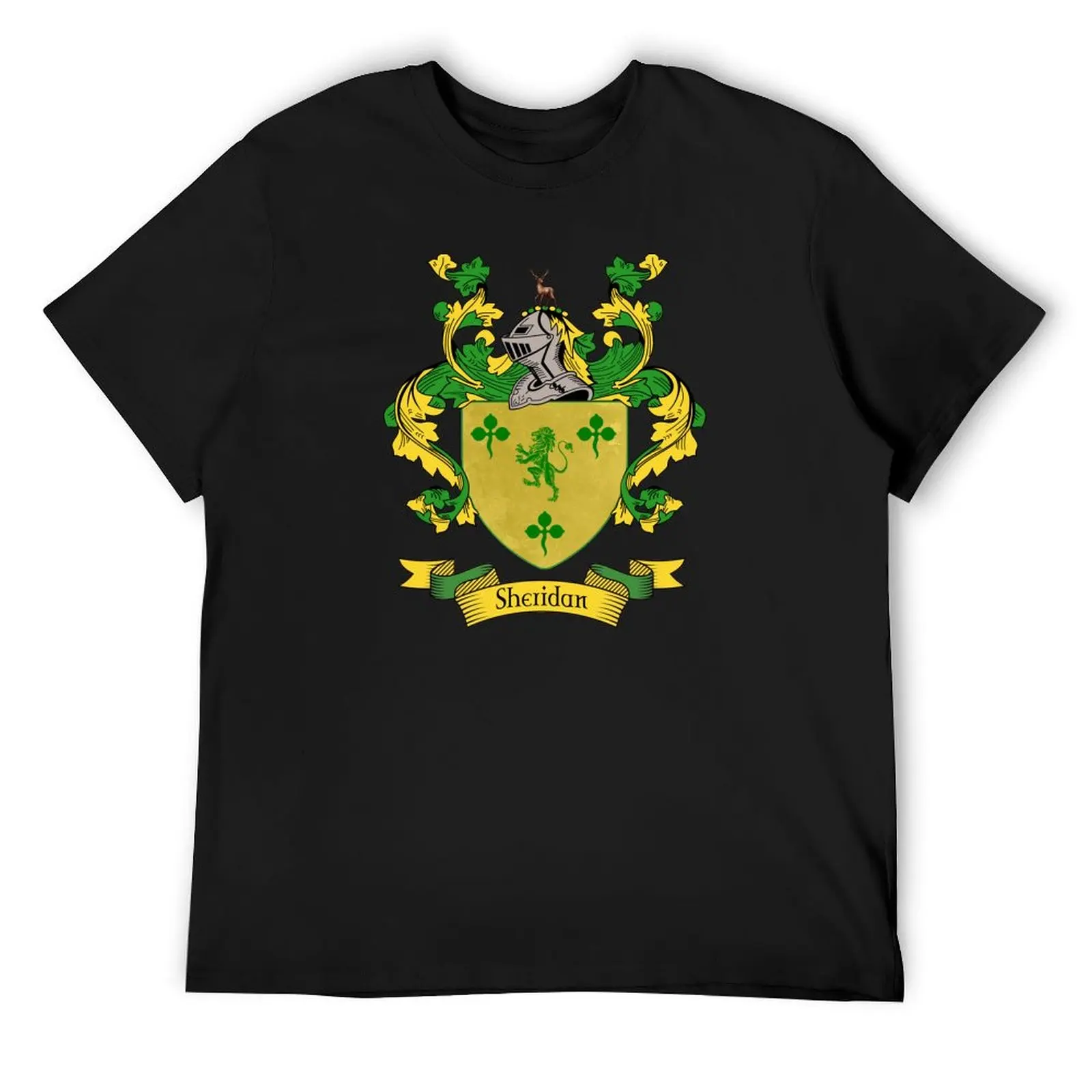 Sheridan Coat of Arms | Sheridan Family Crest T-Shirt Short sleeve tee quick drying animal prinfor boys workout shirts for men