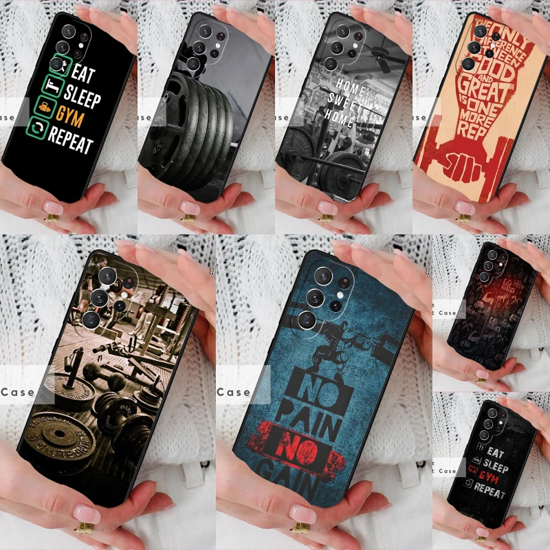 Gym Fitness Bodybuilding BUMPER Phone Cover Case for Samsung Galaxy S26 Ultra S20 FE Note 10 S24 S23 S21 S25 Plus S22