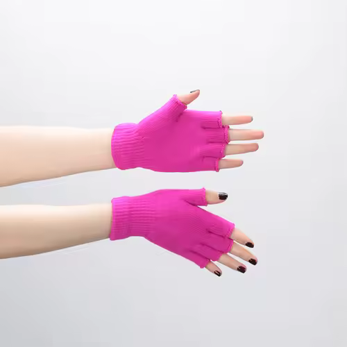 1pair Black Short Half Finger Fingerless Knit Wrist Glove Winter Warm Stretch Work Gloves for Women and Men Cycling Accessories - Image 7